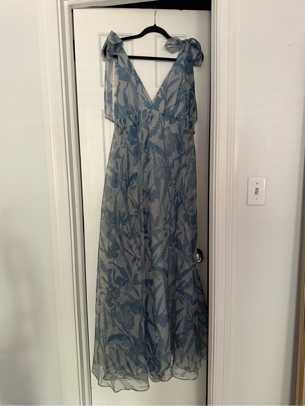 NWT STAUD Dandelion Tie-Strap Floral Tulle Gown in Sky Wild Flowers - Picture 3 of 5